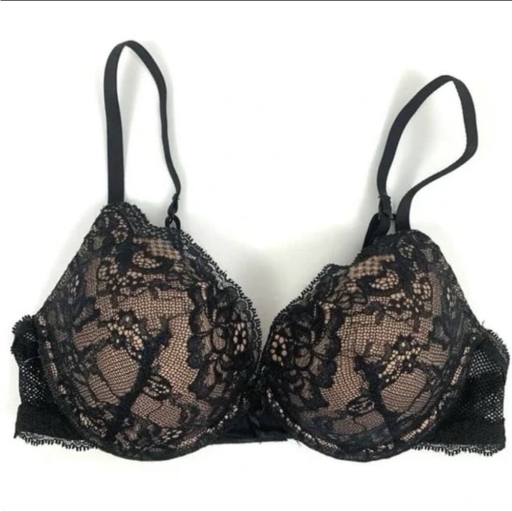 Adore Me Black Lace Pushup Bra